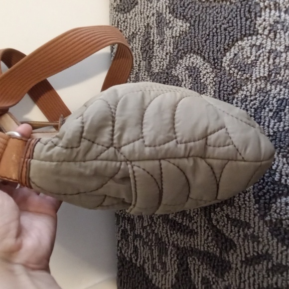 Fossil Key-per Tan Beige Qiulted Floral Nylon Crossbody Womens - Picture 3 of 11